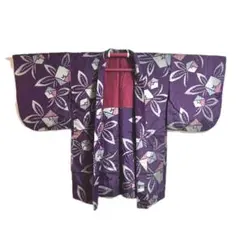 銘仙羽織　紫　アンティーク