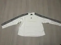 adidas ホワイト 長袖カットソー ストライプ.XL