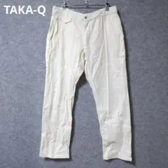 TAKA-Q クリーム色 ストレートパンツ ベルトループ付き