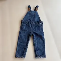 デニムオーバーオール クマ刺繍付き