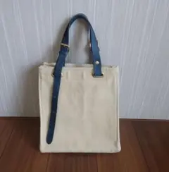美品_kissora トートバッグ ヘリンボーンベージュ/ネイビーのサムネイル