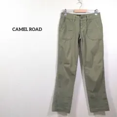 CAMEL ROAD　カジュアルパンツ　チノパンツ　Sカーキ　綿麻ストレートのサムネイル