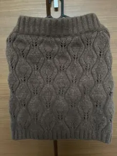 新品未使用 Heather ヘザー ケーブルニット ニットスカート 茶色 ラメ入