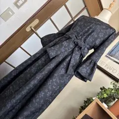 着物リメイク✜大島紬フレアーワンピース✜正バイヤス仕立て✜正絹多色幾何学模様 着物リメイク○7マルキ本場大島紬フレアーワンピース正絹バイヤス