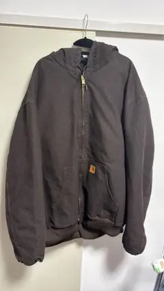 【美品】Carharttフード付きジャケットダークブラウン　アクティブジャケット