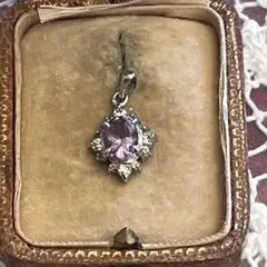 英国　イギリス　ヴィンテージ　アメジスト　天然石　ペンダント　ヘッド　トップ
