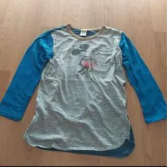 デニムダンガリー、ミッキーマウス 長袖Tシャツ Lサイズ
