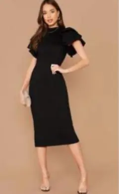 フォーマル オケージョン パーティードレス XL フリル タイト ダンス衣装