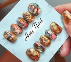 辛口　ぷっくり ミラー インク ニュアンス マグネットネイル