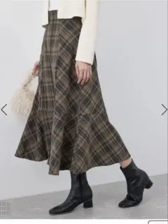 ★新品タグ付き。ロペピクニック　チェックセミマーメイドスカート