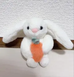 【美品】ウサギのぬいぐるみ キーホルダー付き
