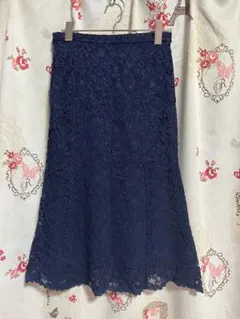 UNIQLO レースフレアスカート　Mサイズ　ネイビー　ユニクロ　マーメイド
