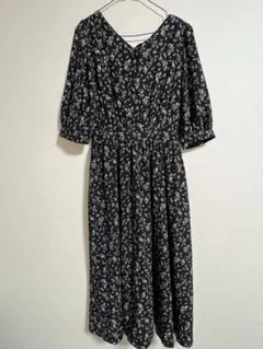 お値下げ！Honeys❤️花柄バックリボンデザイン・ロングワンピース