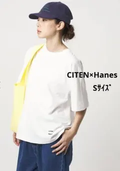 【美品】Hanes×CITENコラボ　ロゴT プリント ホワイト Sサイズ