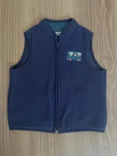 familiar ネイビー ベビーベスト 動物刺繍付き