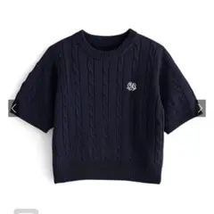 GRL ロゴ刺繍ケーブルニットトップス (gn237)