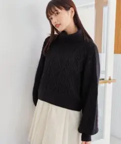 MAJESTIC LEGON ケーブルボリュームショートニット