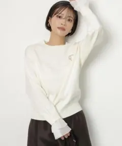 Apuweiser-richeブローチ付フリルレイヤードニット