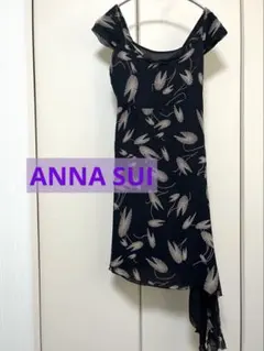 ANNA SUI ノースリーブ ボタニカル柄チュールドレスのサムネイル