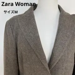 Zara Womanブラウンヘリンボーン テーラードジャケットサイズM【456】