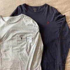 2色セット　ラルフローレン 長袖Tシャツ グレー ネイビー　ロンT