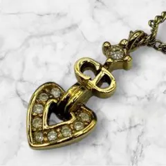 美品】Dior ディオール ネックレス スイングハート レターチャーム 