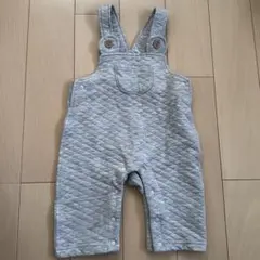 PETIT MAIN グレー キルティングロンパース