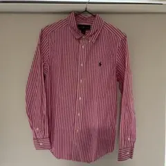 Ralph Lauren ピンクストライプ長袖シャツ L