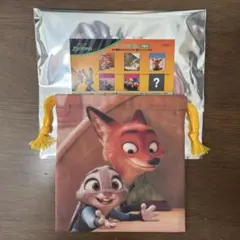 【新品未使用】ズートピア　ランチ巾着　Mサイズ　ニック　ジュディ　②