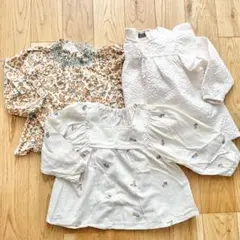 【美品】長袖 ブラウス 花柄 3枚セット 100 しまむら juo 春服