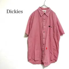 Dickiesディッキーズ ギンガムチェック半袖シャツ（L）レッド コットン