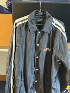 DIESEL ストライプ ブラック ナイロンジャケット