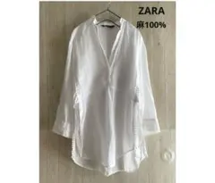ZARA WOMAN スキッパーシャツ ラミー100%のサムネイル