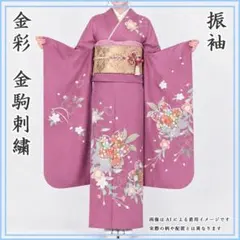 振袖 金彩 本振袖 牡丹柄 ピンク 成人式 - メルカリ