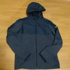 アンダーアーマーコールドギア 160 YXLキッズジップパーカー 黒✕グレー系