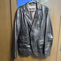 貴重限定レア MACELLO PAMPALONI のレザージャケット イタリア製 高級MARCELLO PAMPALONI レザーテーラードジャケット