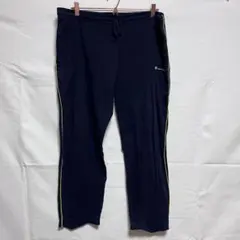 【Champion】ネイビー ジョガーパンツ イエローライン L