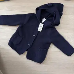 GAP フード付きカーディガン 6-12ヶ月 ネイビー　クマ耳