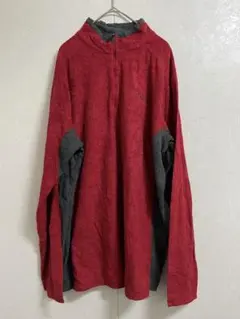 Columbia☆フリース☆ハーフジップ☆トップス☆レッド&グレー