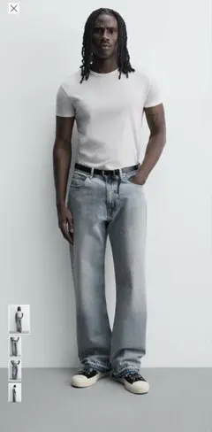 ZARA ルーズフィットデニムパンツ　30のサムネイル
