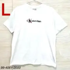 【新品】Calvin Klein CKロゴ Tシャツ ホワイト Lサイズ メンズ