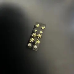 耳ツボジュエリー　人気のホヌ　ヤシの木　パール　マグレインチタン10粒