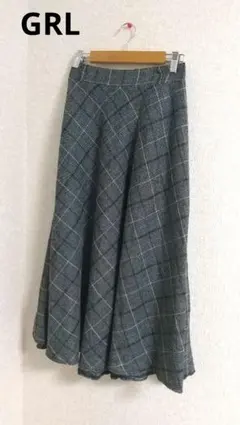 GRL★チェックロングスカート