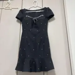 JEWELS ビジュー装飾付き ミニ丈ドレス グレー J653005 - メルカリ