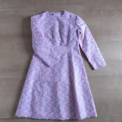 ピ*♡様 ピンク 花柄レースドレス Aライン