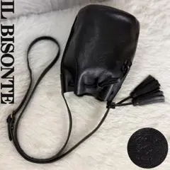 美品♡IL BISONTE イルビゾンテ ロゴ 巾着 レザー ショルダーバッグ