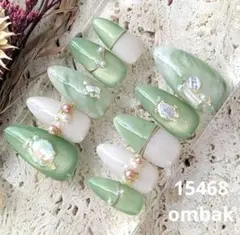 1　ネイルチップ　ニュアンスネイル　マグネットネイル　マーブル　シェル