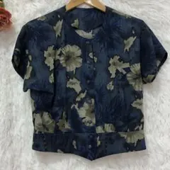 ★復古★短袖 肩墊 夏威夷襯衫【L】花卉圖案 滿版印花 外套 春夏