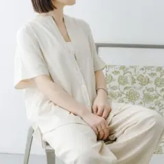 リネンレーヨンフレンチシャツ　ITEMS URBANRESEARCH 麻混