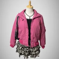 【訳あり】 ダウンジャケット ピンク 短丈 平成ギャル Y2K グランジ お兄系